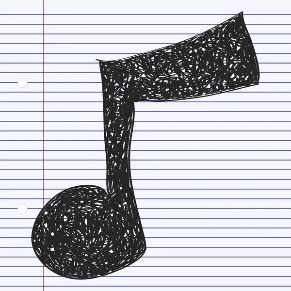 Проста каракуля музичної ноти — стоковий вектор