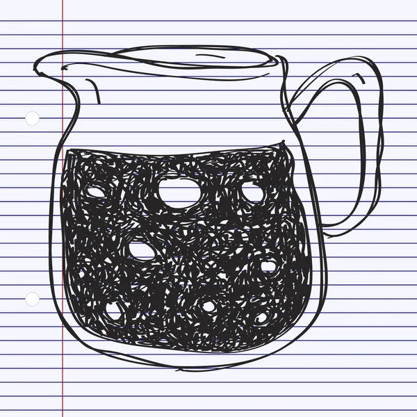 简便的涂鸦的水罐 — 图库矢量图片