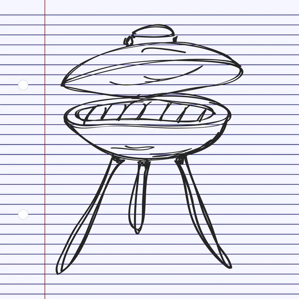 Bir Barbekü basit doodle — Stok Vektör