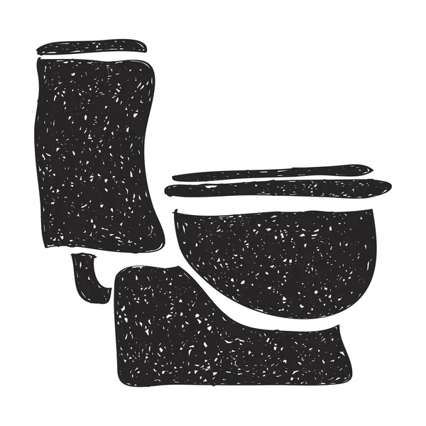 Enkla doodle av en toalett — Stock vektor