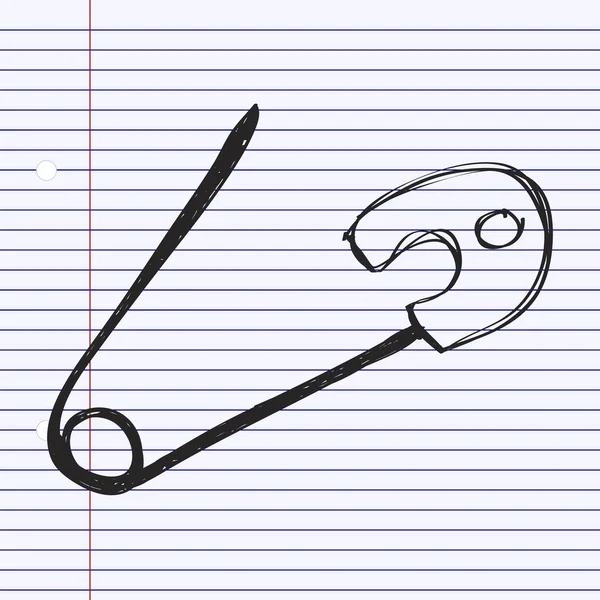 Eenvoudige doodle van een veiligheidsspeld — Stockvector