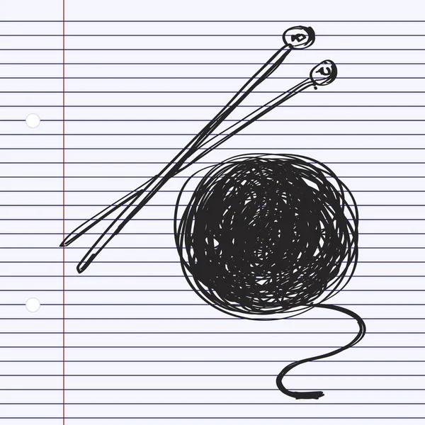 Jednoduchý doodle vlny a jehlice — Stockový vektor
