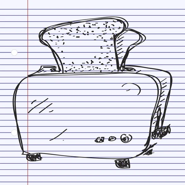 トースターの単純な落書き — ストックベクタ