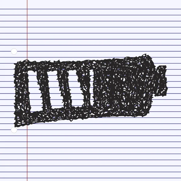 Doodle simples de uma bateria — Vetor de Stock
