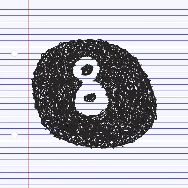 简便的涂鸦的八个球 — 图库矢量图片