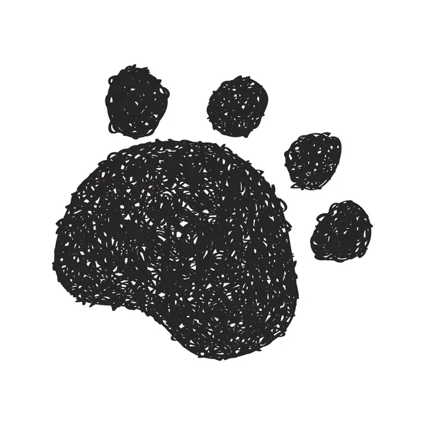 Simple doodle of a paw print — Stock Vector