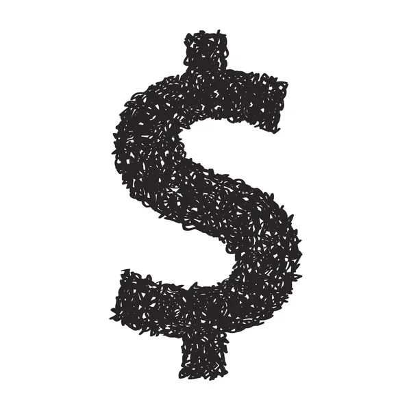 お金のシンボルの単純な落書き — ストックベクタ