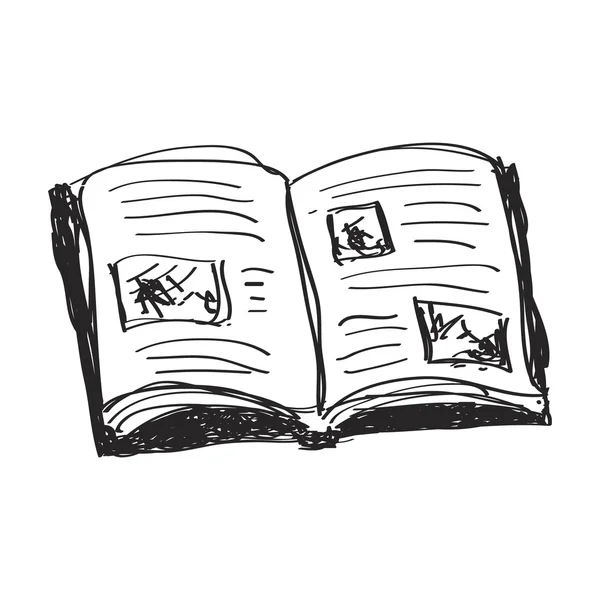 Jednoduchý doodle knihy — Stockový vektor