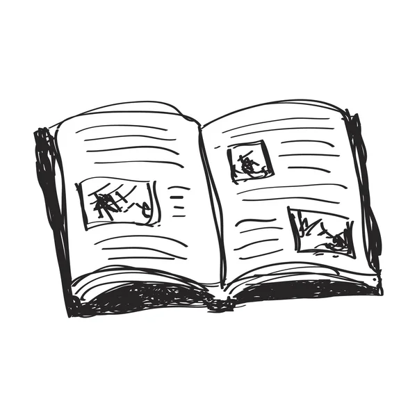 Eenvoudige doodle van een boek — Stockvector