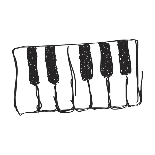 Simples doodle de teclas de piano — Vetor de Stock