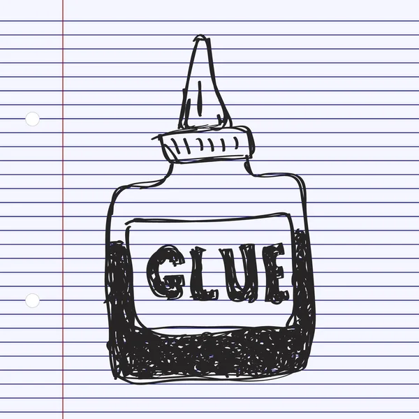 简便的涂鸦的一瓶胶水 — 图库矢量图片