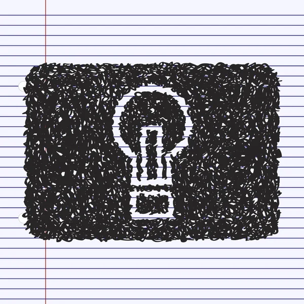 Απλή doodle του ένα ελαφρύ κουμπί — Διανυσματικό Αρχείο