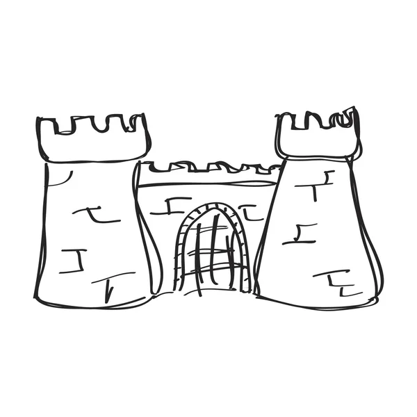 Simple gribouillage d'un château — Image vectorielle