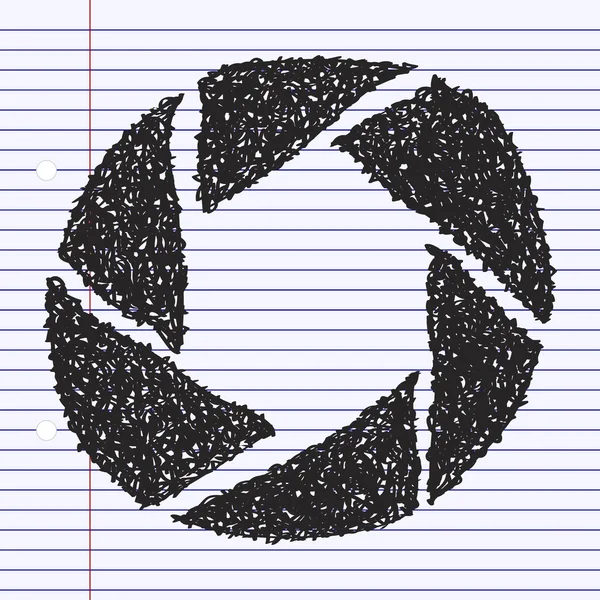 Απλή doodle του ένα διάφραγμα φωτογραφική μηχανή — Διανυσματικό Αρχείο