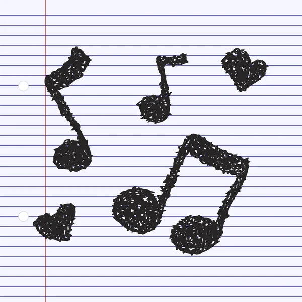 Doodle simples de uma nota de música —  Vetores de Stock