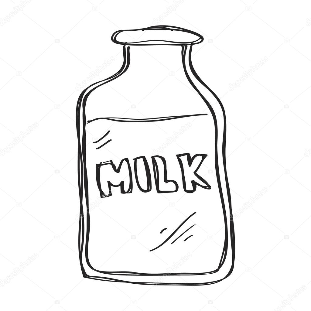 Simple doodle of a milk bottle