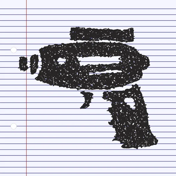 Simple garabato de una pistola espacial — Vector de stock