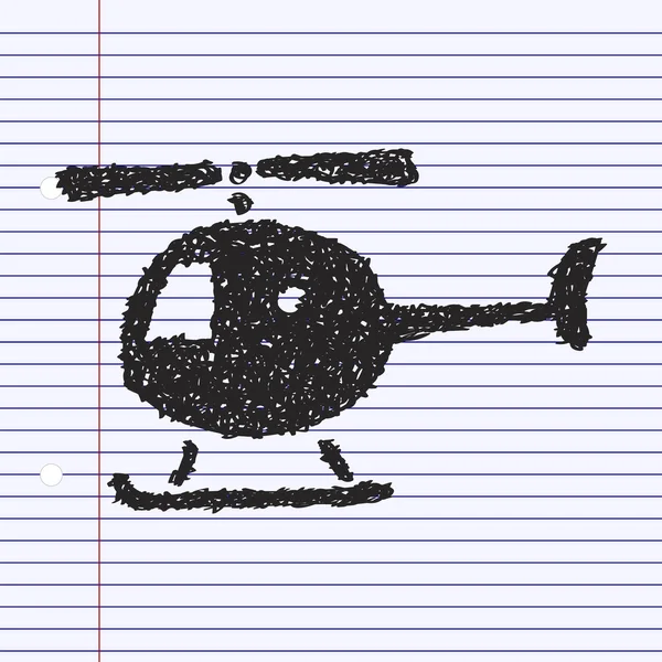 Eenvoudige doodle van een helikopter — Stockvector