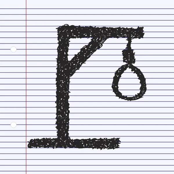Enkla doodle för en hangmans snara — Stock vektor