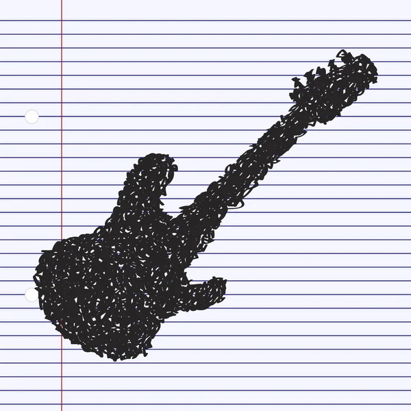 ギターの簡単な落書き — ストックベクタ