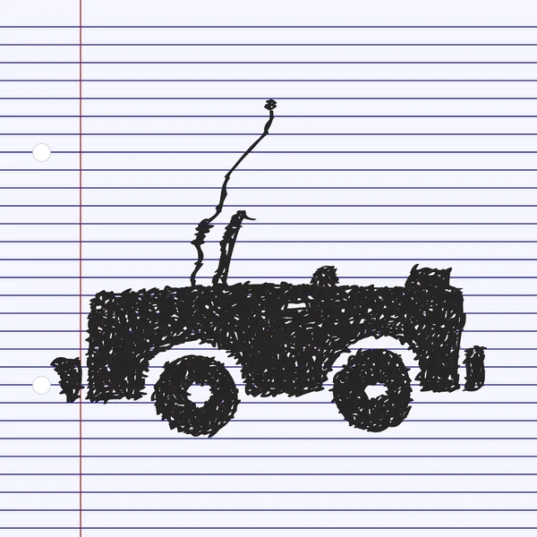 Egyszerű doodle a jeep — Stock Vector