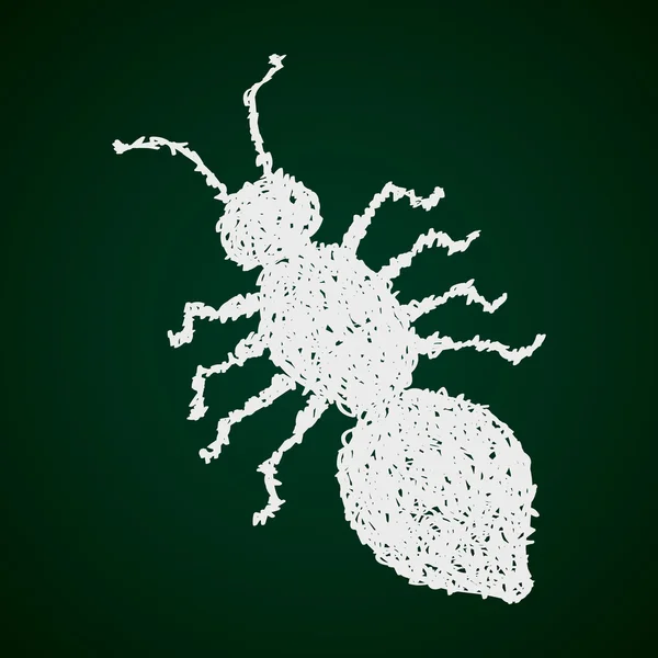 Eenvoudige doodle van een mier — Stockvector