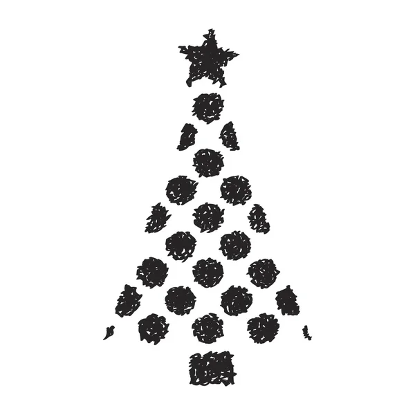 Bir Noel ağacı basit doodle — Stok Vektör
