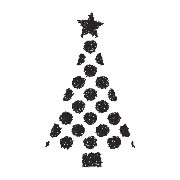 Garabato simple de un árbol de Navidad — Vector de stock