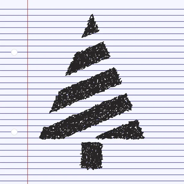 Doodle simples de uma árvore de Natal —  Vetores de Stock