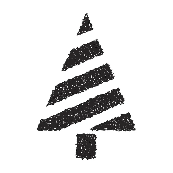 Garabato simple de un árbol de Navidad — Vector de stock