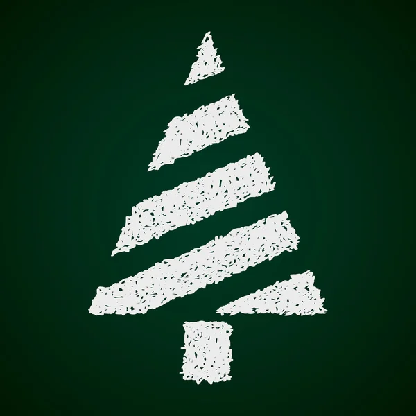 Corat-coret sederhana dari pohon Natal - Stok Vektor
