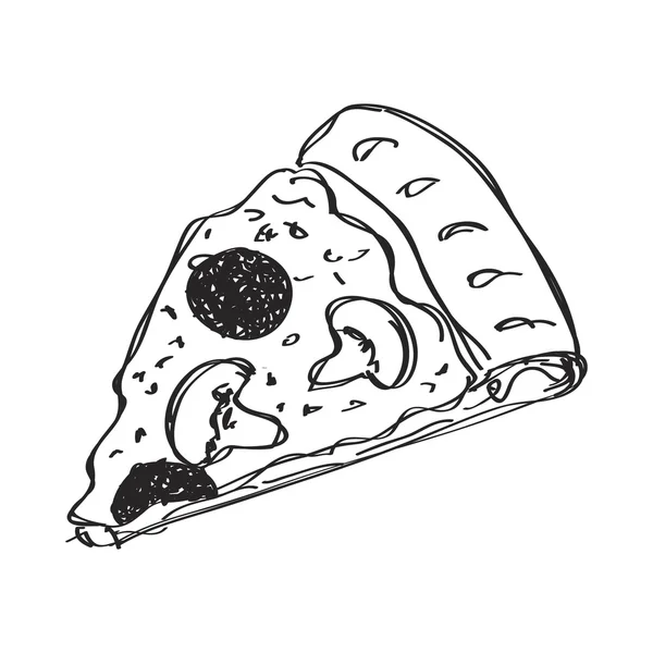 Doodle sederhana dari pizza - Stok Vektor