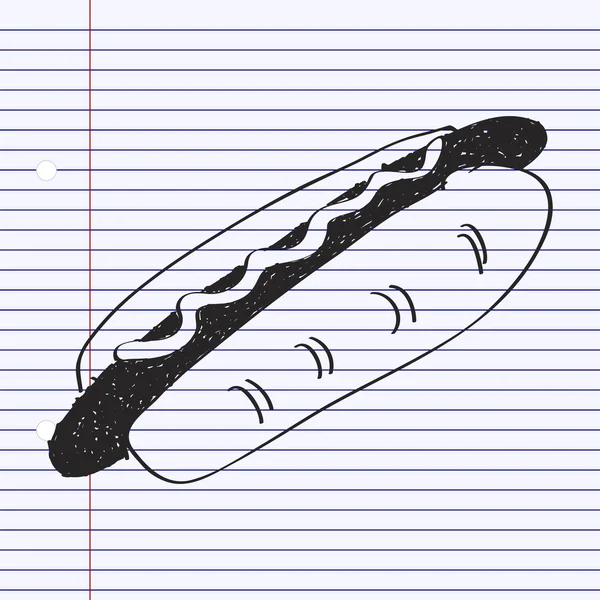 Proste doodle hotdog — Wektor stockowy