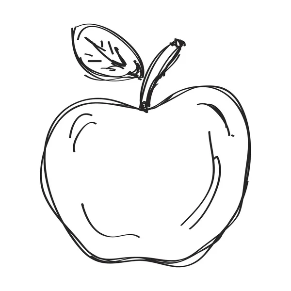 Simple gribouillage d'une pomme — Image vectorielle