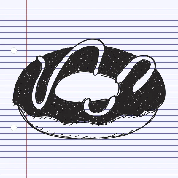 ドーナツの簡単な落書き — ストックベクタ