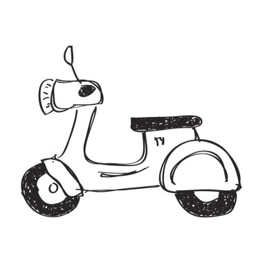 Bir scooter basit doodle