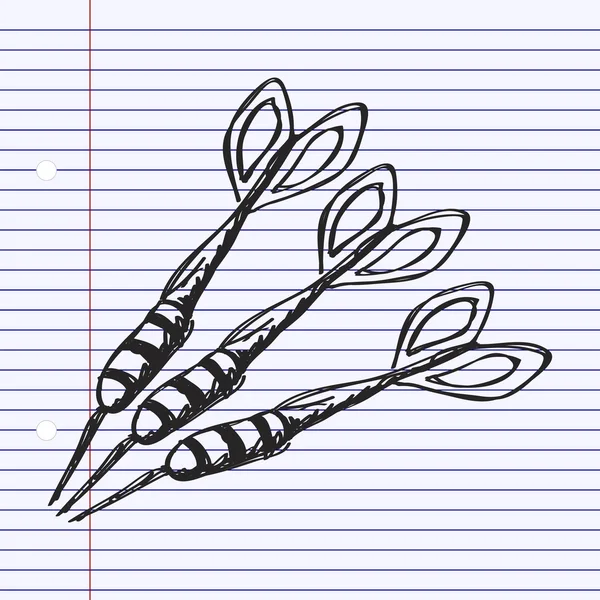 Enkla doodle av en uppsättning dart — Stock vektor
