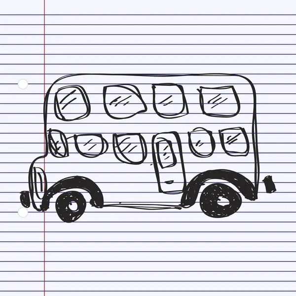 Doodle simples de um ônibus —  Vetores de Stock