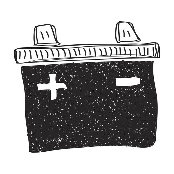 Doodle simples de uma bateria de carro — Vetor de Stock