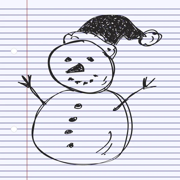 简便的涂鸦的雪人 — 图库矢量图片