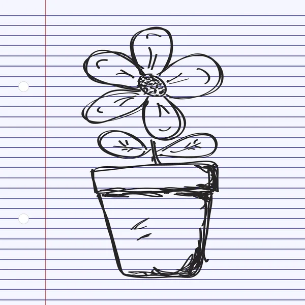 简便的涂鸦的一朵花 — 图库矢量图片