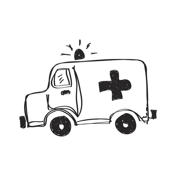Simple garabato de una ambulancia — Archivo Imágenes Vectoriales