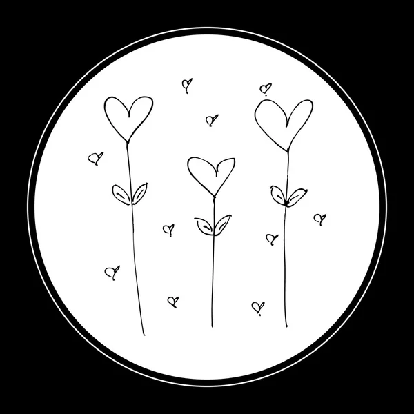 Doodle einer Liebe Herz Design — Stockvektor