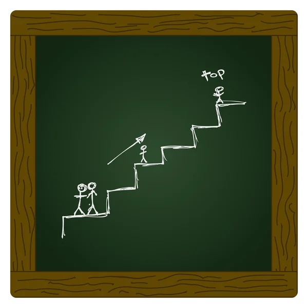 Stick men climbing some stairs — Stock Vector