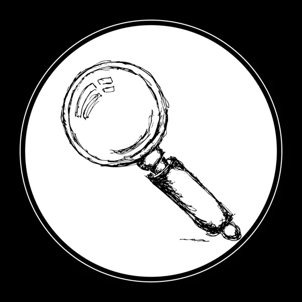 Sketch of a magnifying glass — Stock Vector