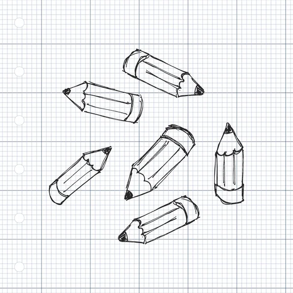 Uppsättning av cartoon styple pennor — Stock vektor