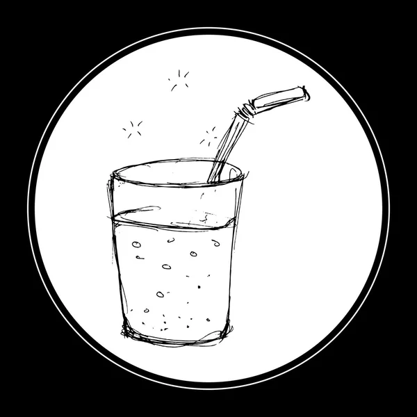 Ilustración de un vaso con una paja — Vector de stock