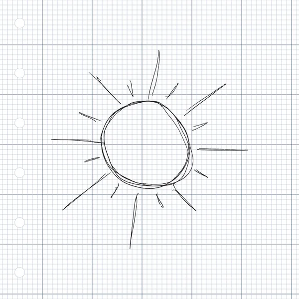 Ilustración del sol brillando — Vector de stock