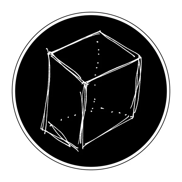 Schets, tekening van een doos — Stockvector