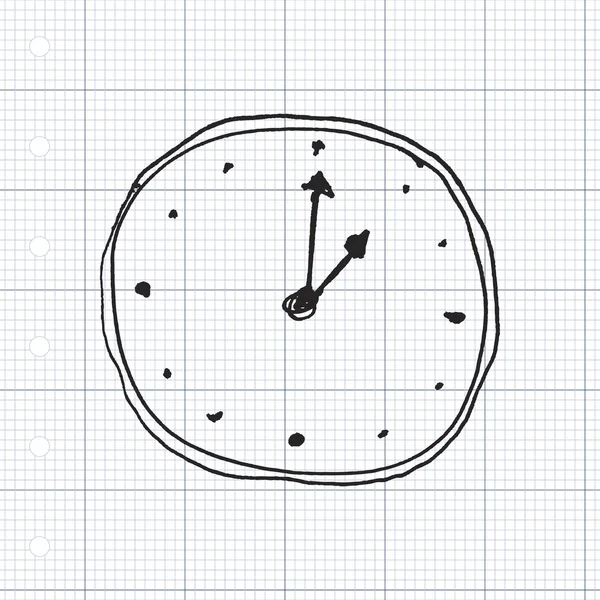 Boceto dibujo de un reloj — Vector de stock